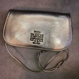 Tory Burch metallic gold clutch
